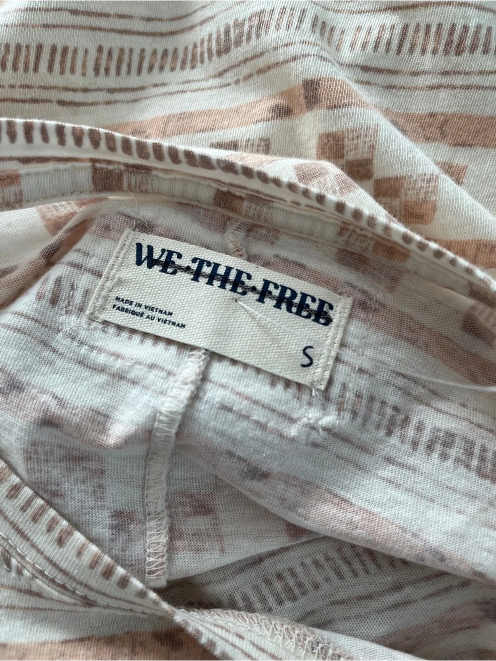 Free People Wee the Free Nina printed tee Top in taupe size small - Picture 7 of 9
